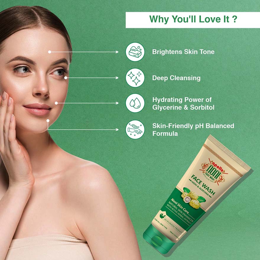 Noni Face Wash for Cleansing & Hydration Apollo Noni Face Wash cleansing and hydration features